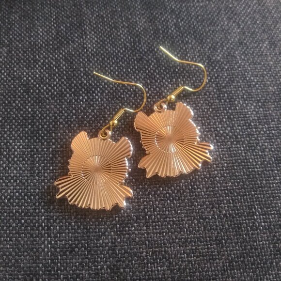 Halloween Kitty Earrings Black & Red Bat Bow Drop Earrings Stainless Steel Hooks - Picture 3 of 3